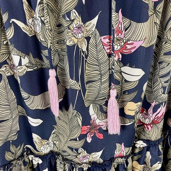 America & Beyond Tropical "Maui Nights Tiered Maxi Dress - Picture 10 of 10